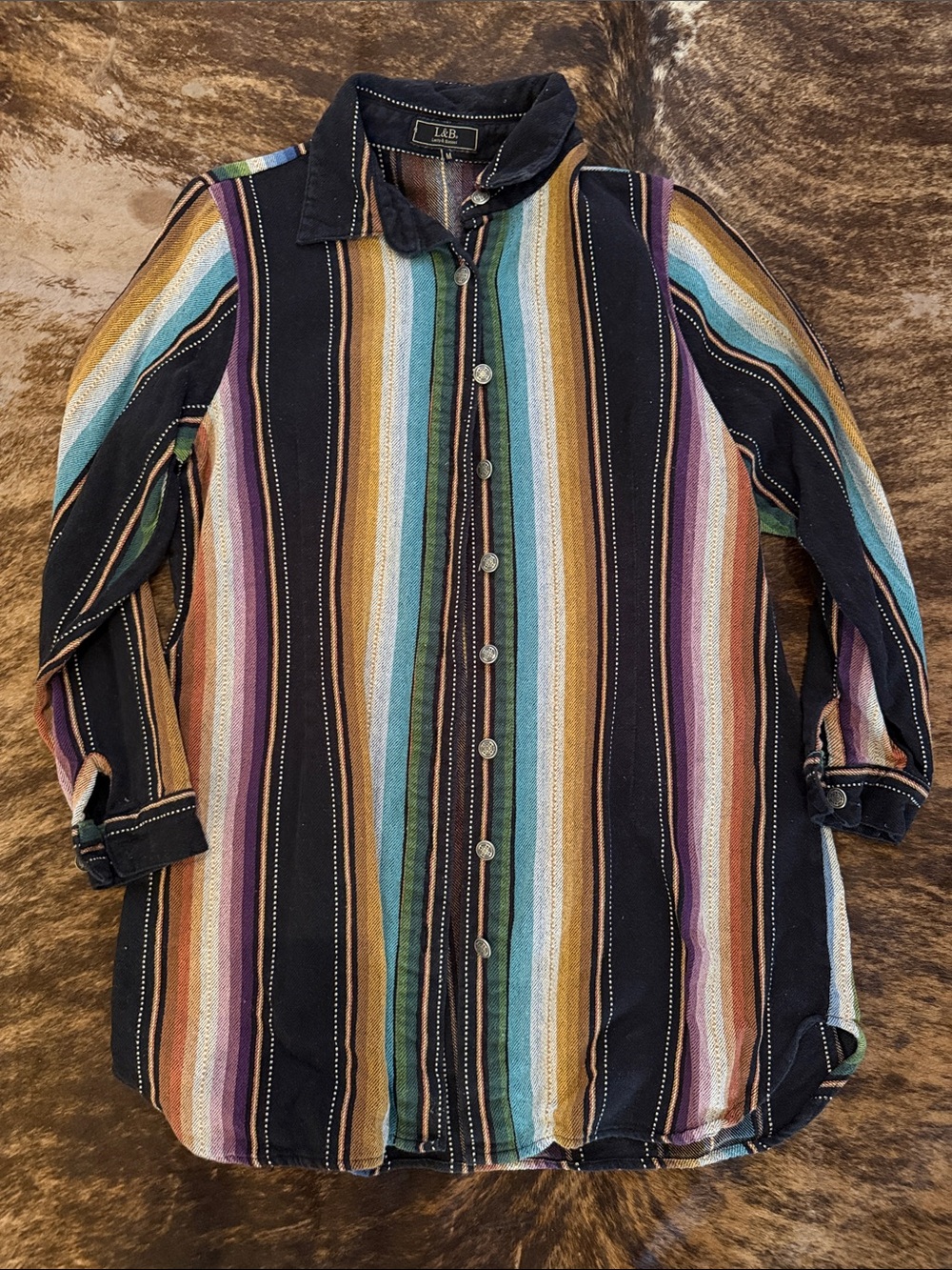 Striped Multicolor Button-Up Shirt